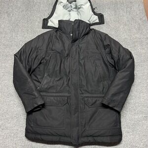 L.L. Bean Coat Mens Medium Black Down Parka Hooded Gore-Tex Waterproof Ski
